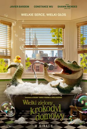 Wielki zielony krokodyl domowy 2D dubbing plakat